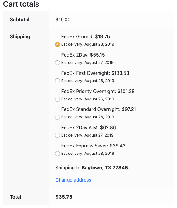 FedEx Live Rates