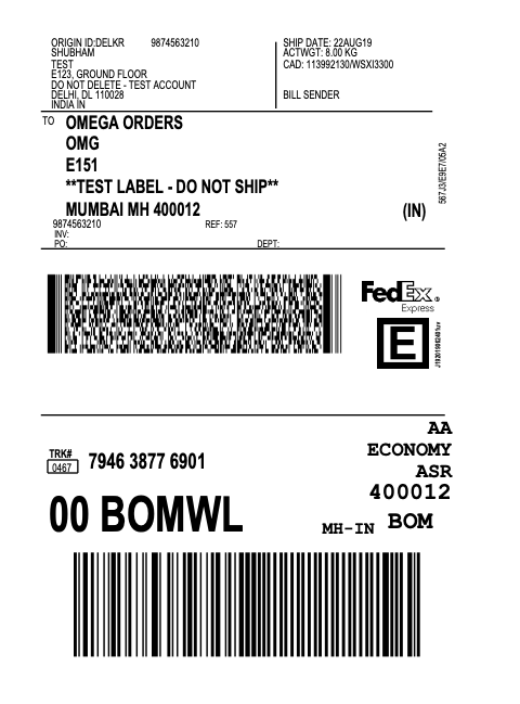 FedEx Shipping label