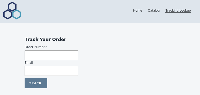 Tracking Lookup page