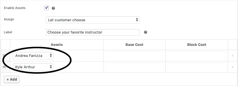 choose staff members in product edit page