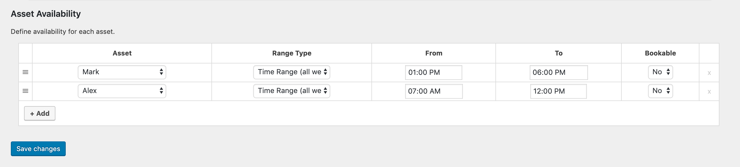 booking asset availability