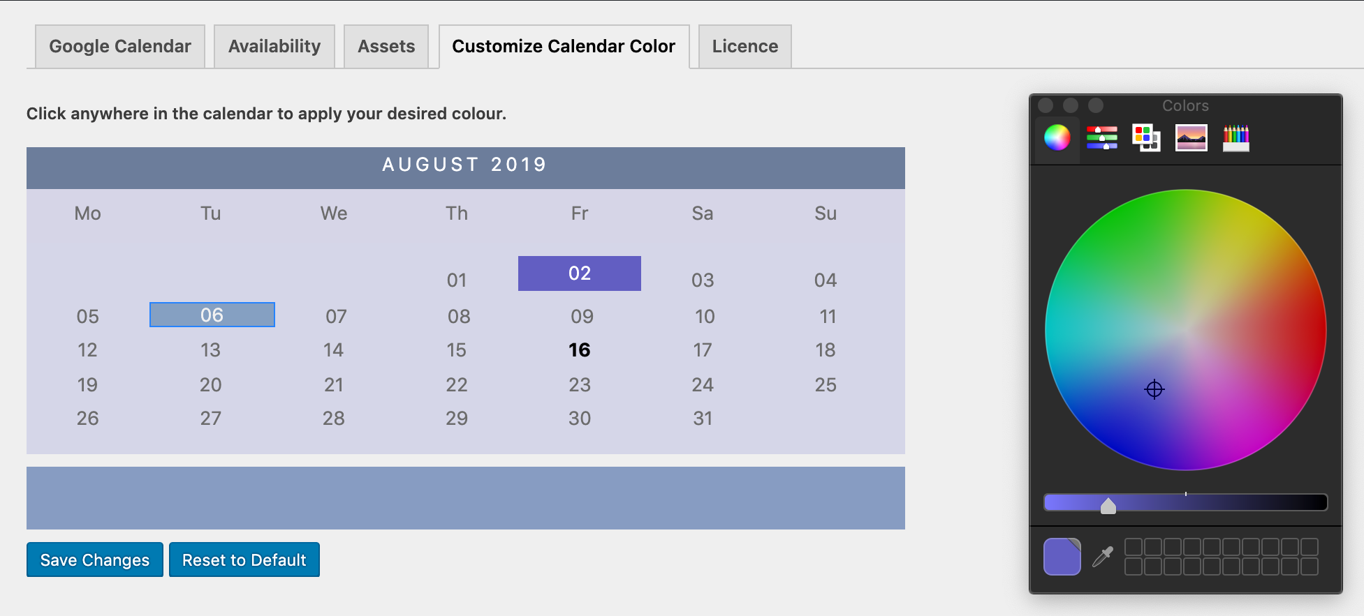 choose booking calendar design