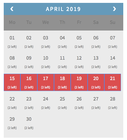 peak time booking interval