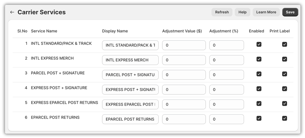 australia post shipping options