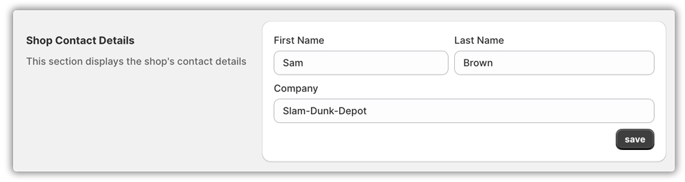 shop contact details