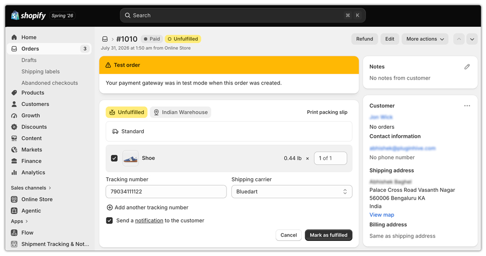 order fulfillment in shopify