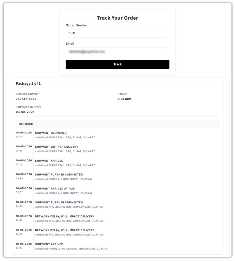 tracking lifecycle in tracking page