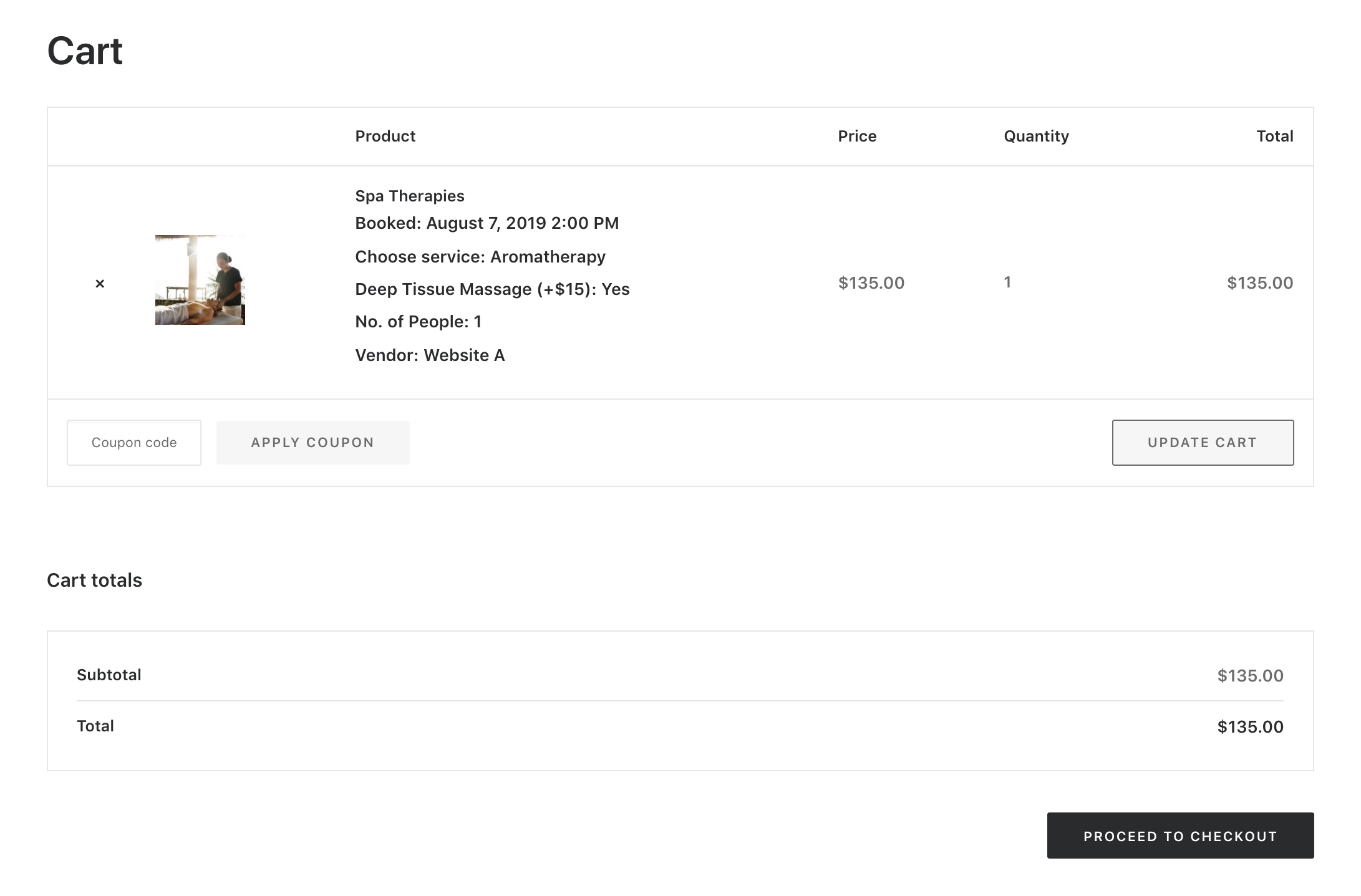 woocommerce cart page