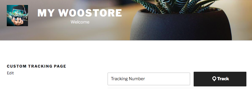 Custom shipment tracking page with placeholder