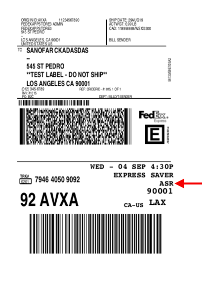 FedEx Label for Adult signature