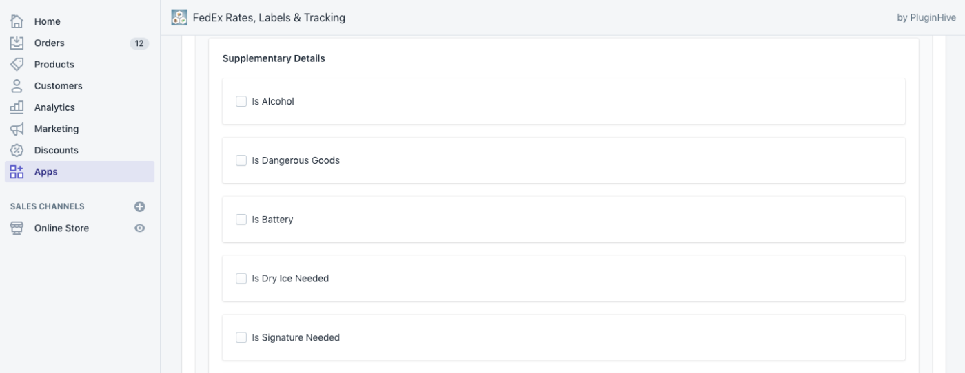 FedEx Special Shipment categories