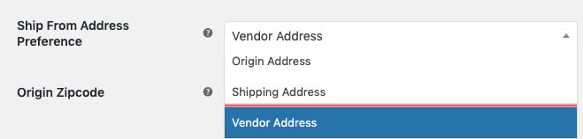 ship from address preference