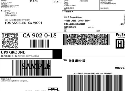 multiple vendor shipping labels