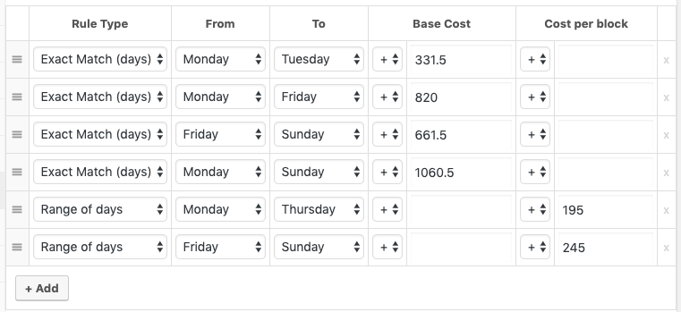 sample woocommerce booking pricing rule