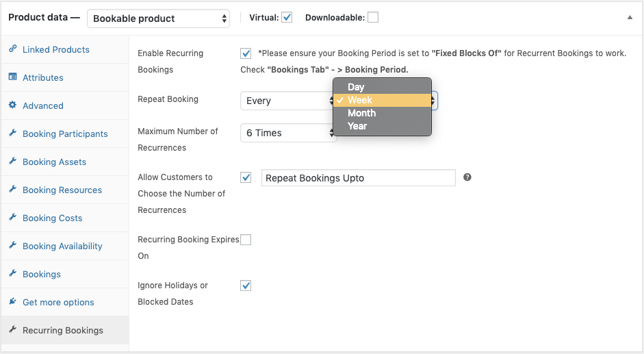 set up recurring bookings