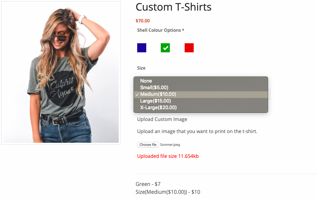 Custom T-shirt option