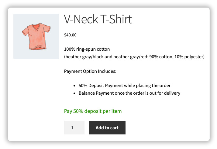 force deposit payments for woocommerce products