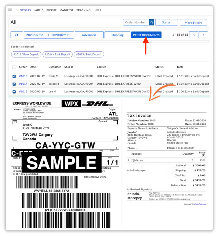 Print DHL Labels