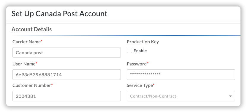 Set Up Canada Post Account