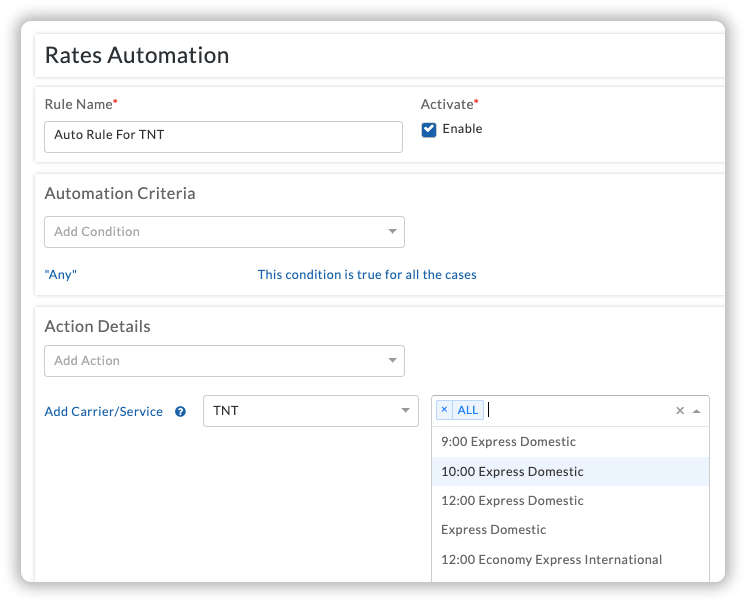 TNT Rates Automation