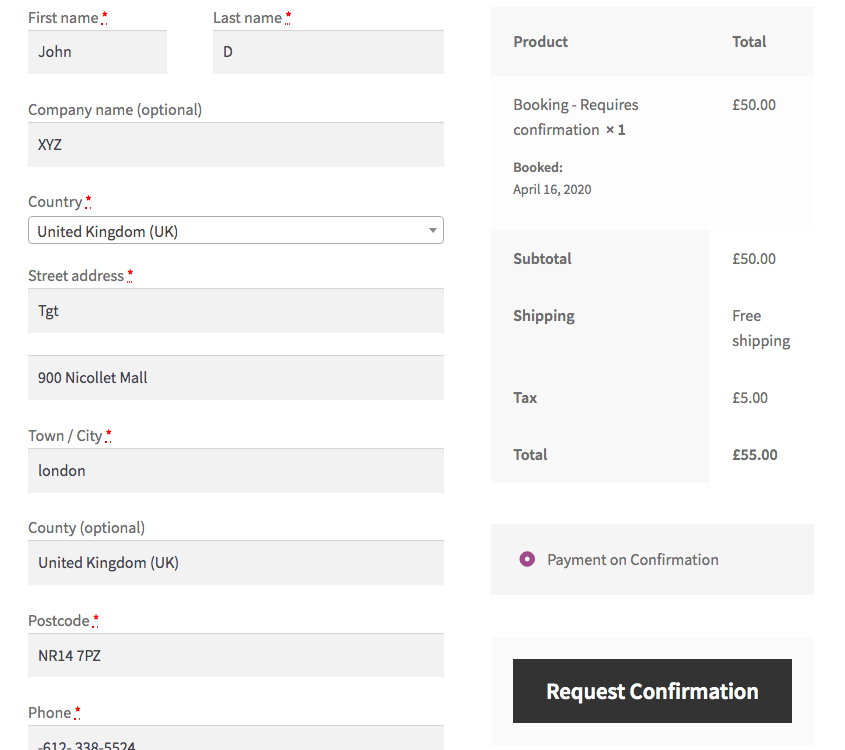 woocommerce checkout page