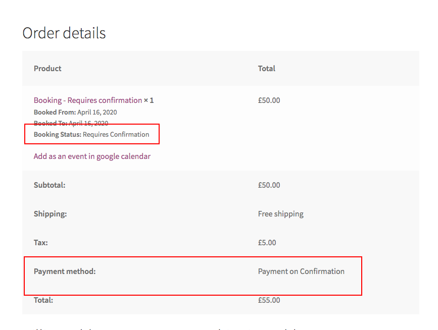woocommerce bookings payment on confirmation