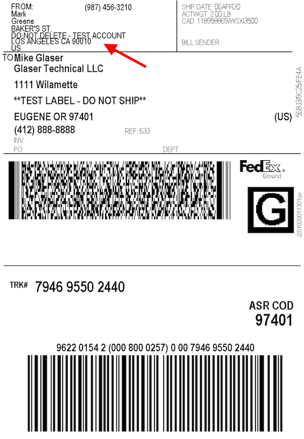 fedex shipping label