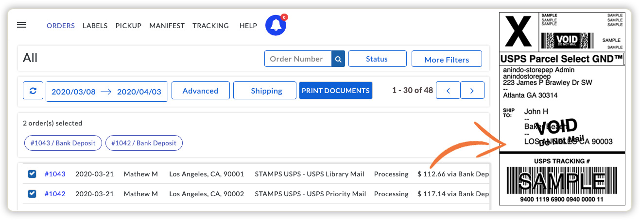 Print USPS Labels