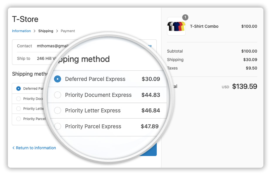 Shopify Aramex Rates at checkout