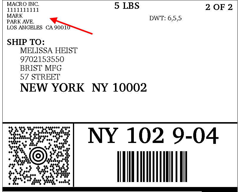 ups shipping label