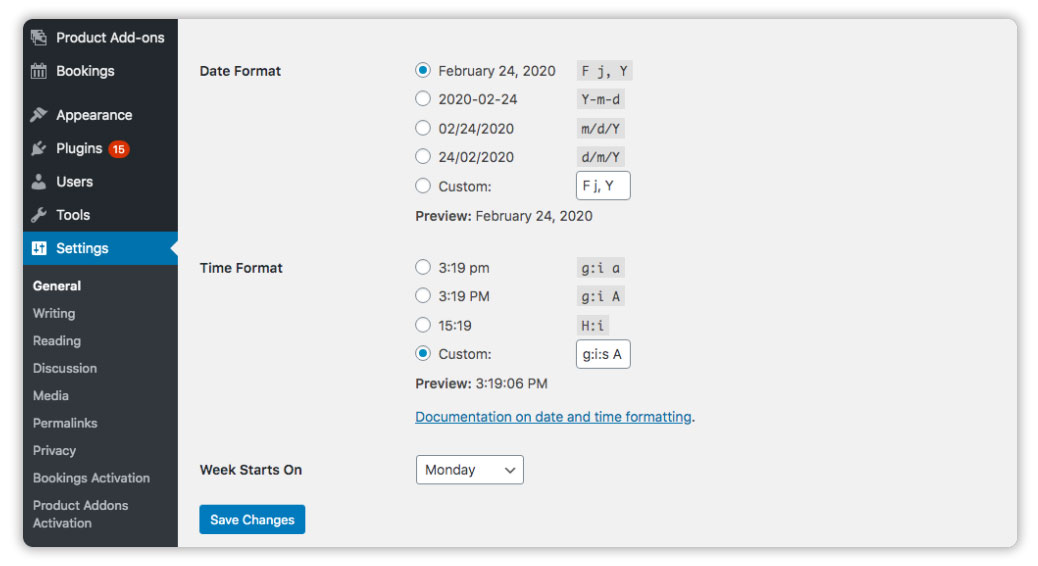 Choose the Date and Time Format