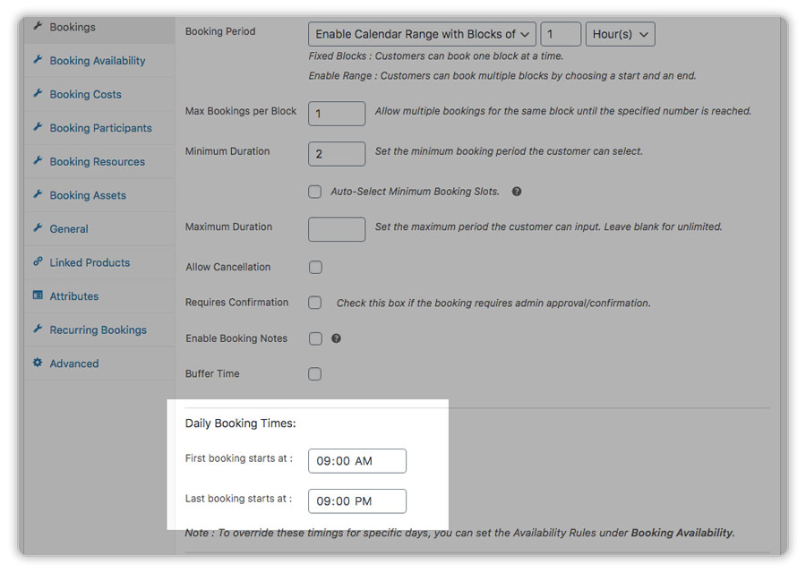 Set-the-Daily-Booking