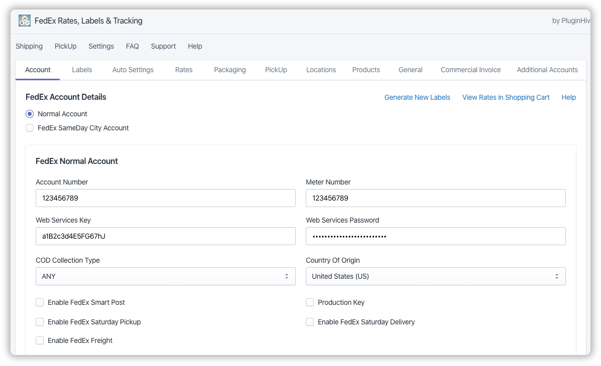 FedEx-account-settings