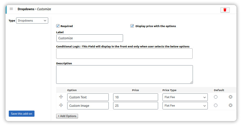 Drop-Down addon