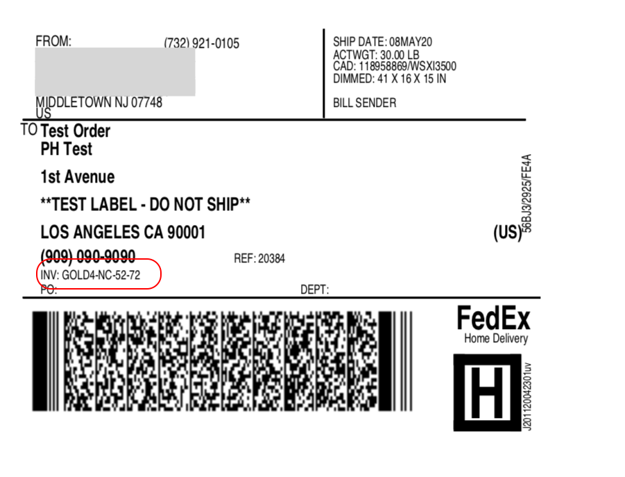 fedex shipping label with meta data
