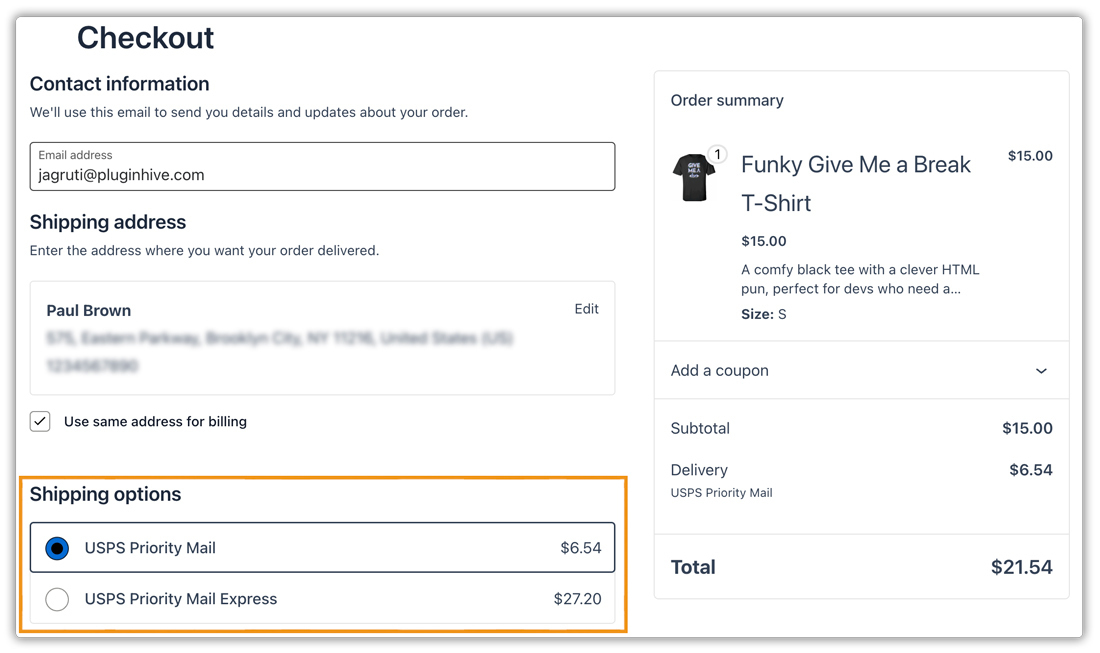 woocommerce rates at check out