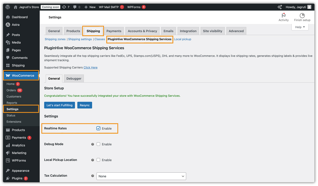 shipping rates at woocommerce checkout