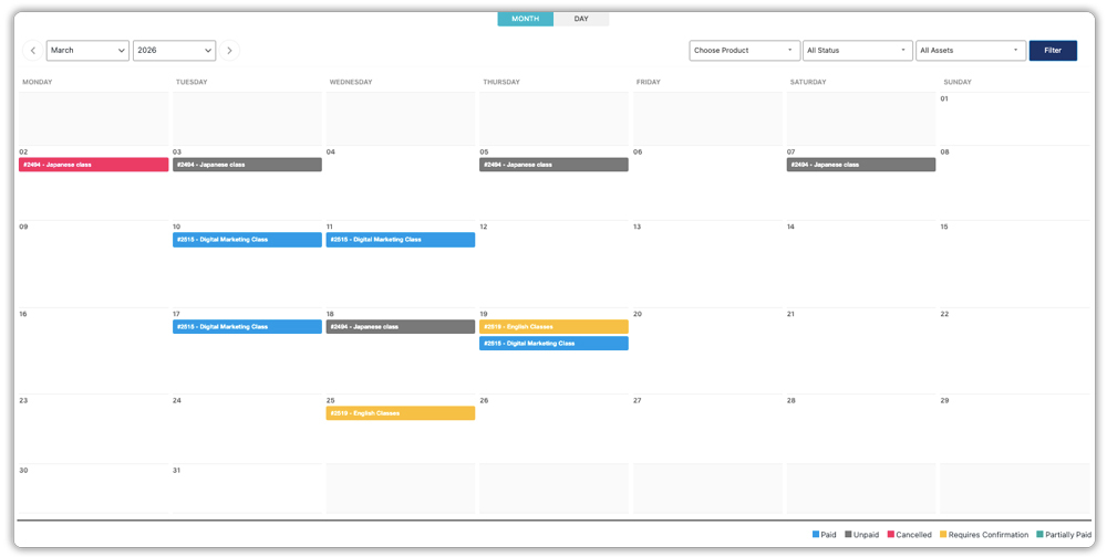 admin calendar month view