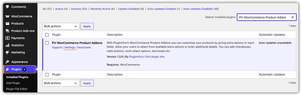 plugin installed