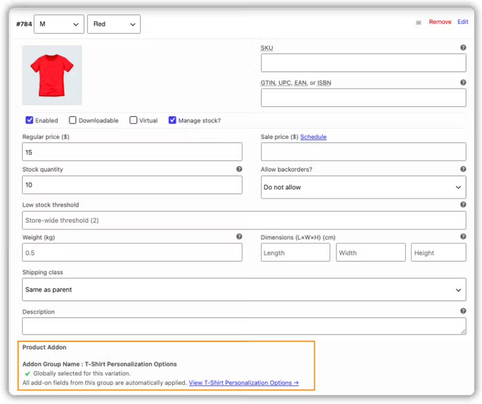 addon group applied message