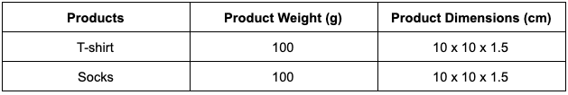Product weight & dimensions