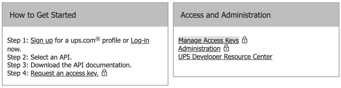 request UPS production keys