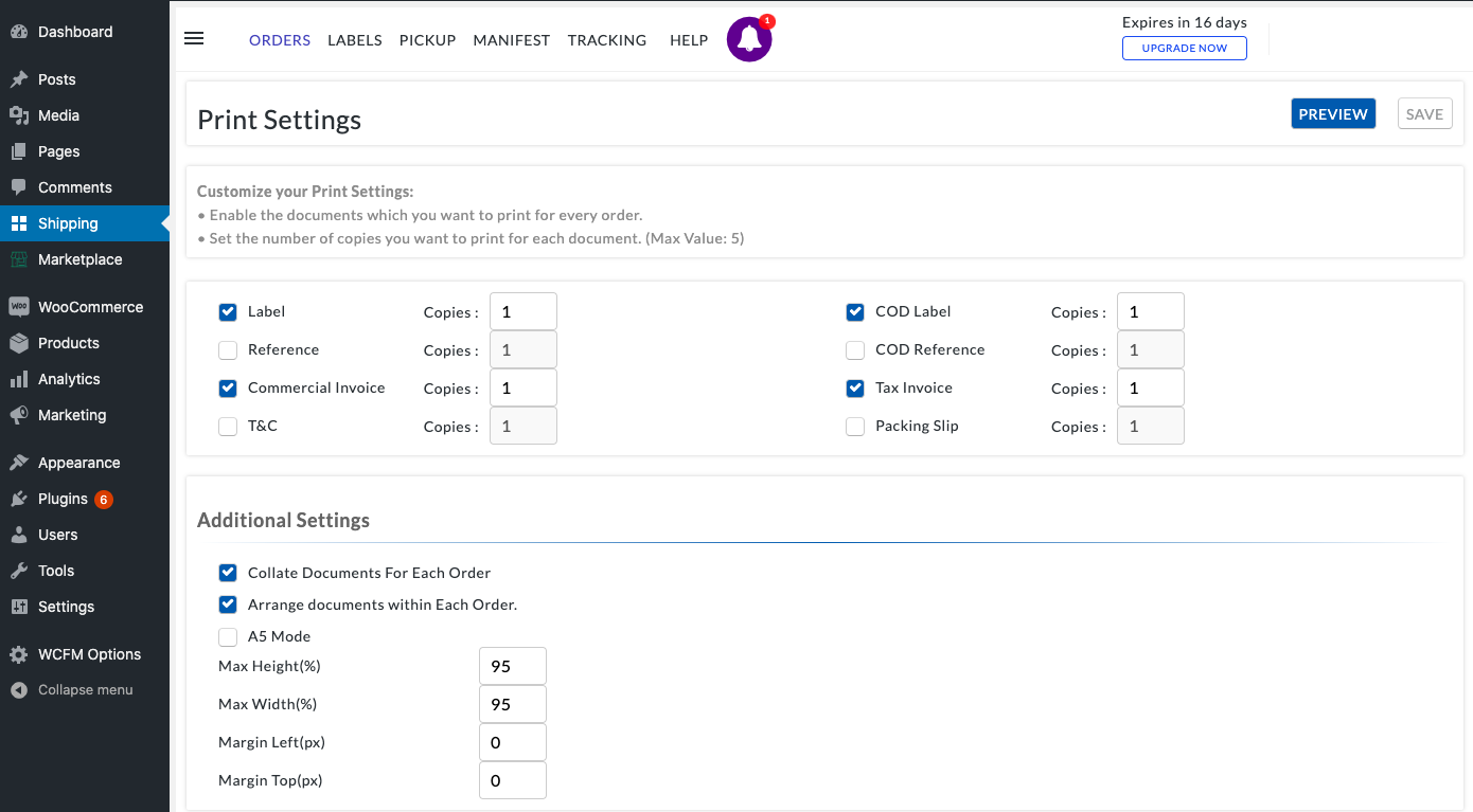 print-labels-settings