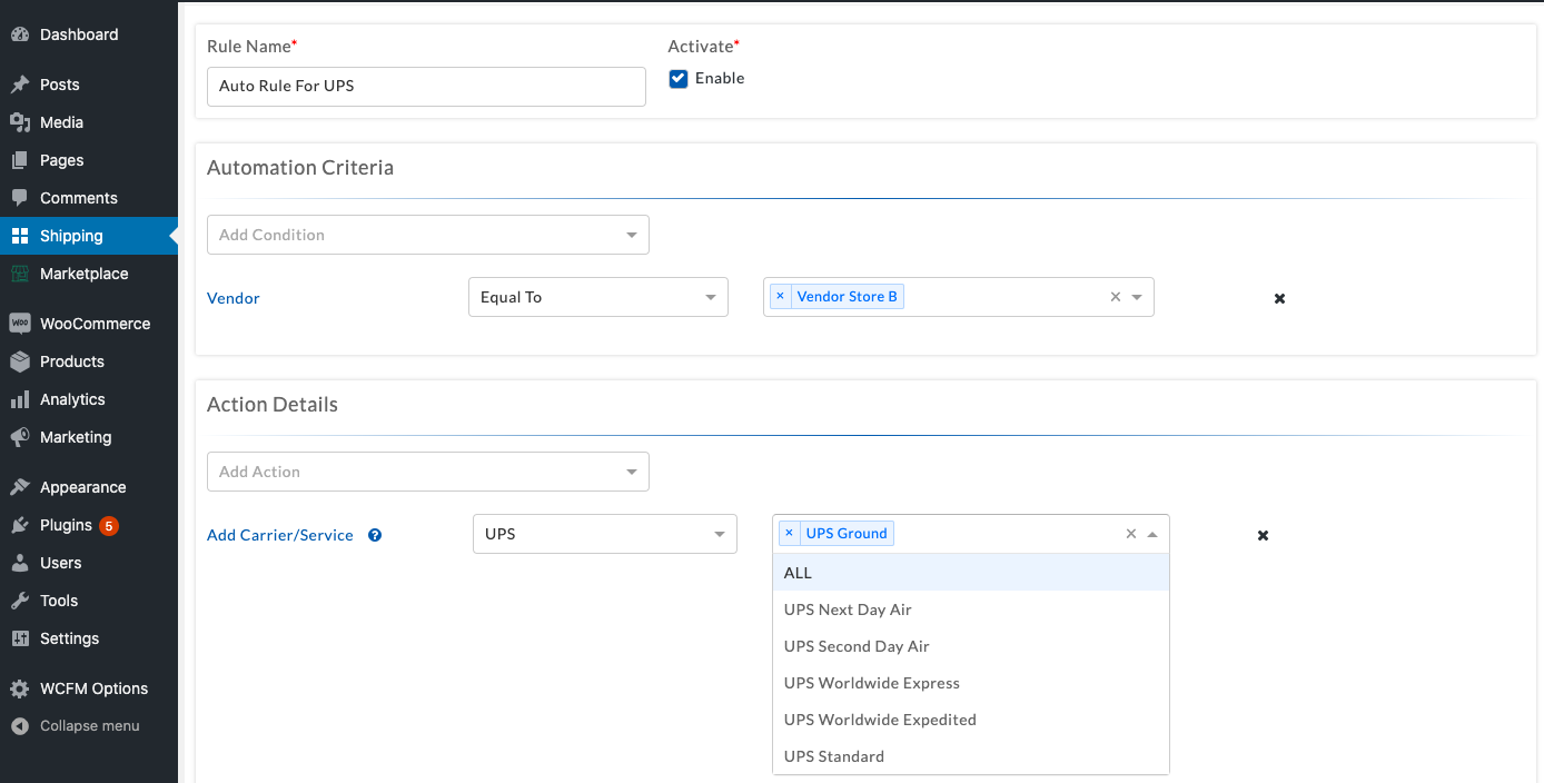 Display vendor preferred shipping services on WooCommerce cart and checkout page