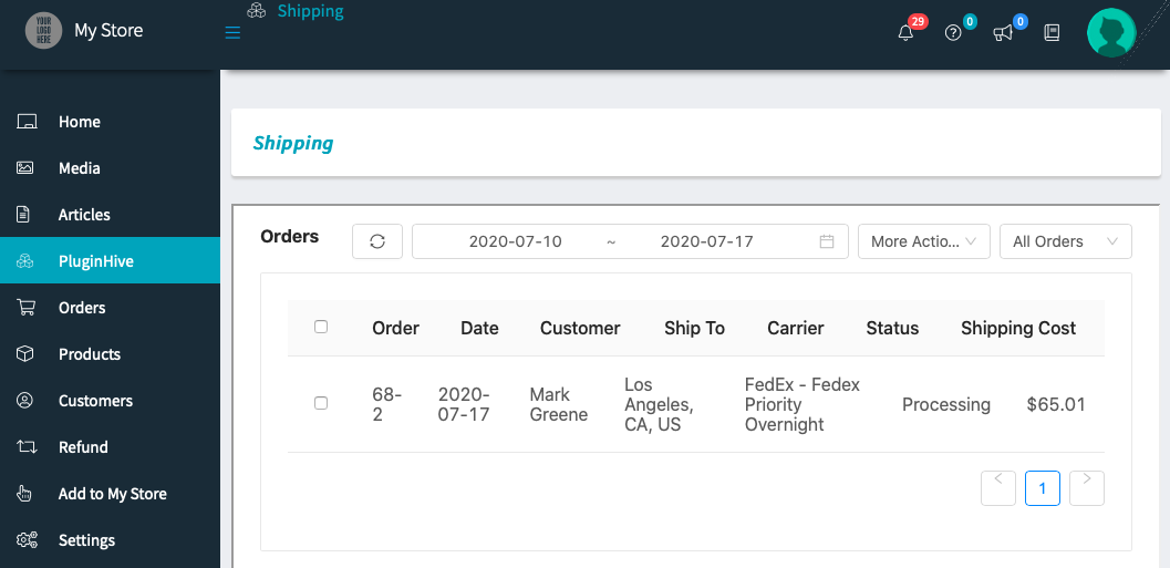 vendors order in vendor dashboard