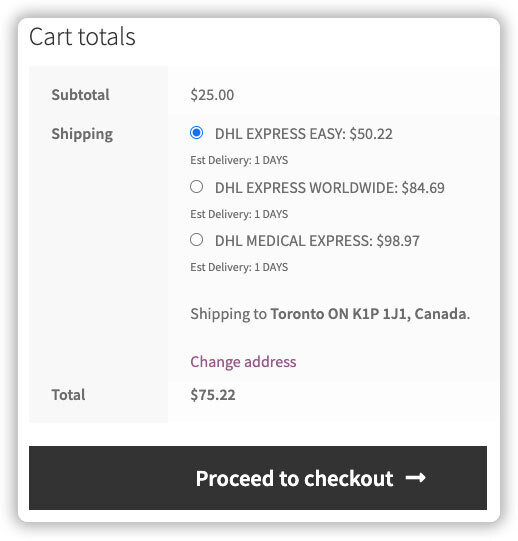 DHL-shipping-rates-on-woocommerce-cart