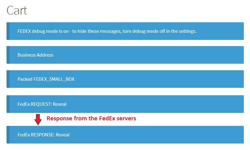 response from FedEx servers