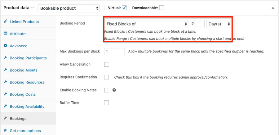 Booking-Cost-Settings