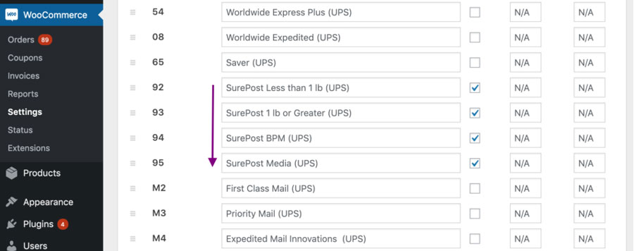 plugin settings