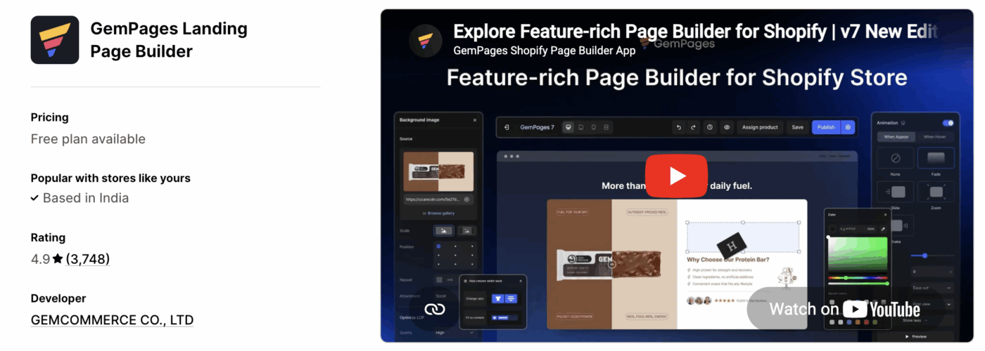GemPages Landing Page Builder